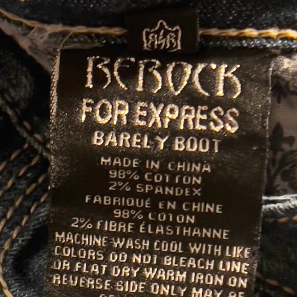 Y2K ReRock Express Barely Boot Jeans 4R Dark Wash 30 x 32 Dark Wash Stretch - Picture 15 of 16